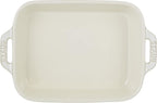 Staub Vintage Color Rectangular Dish, Ivory, 7.9 x 6.3 inches (20 x 16 cm), Ceramic, Heat Resistant, Oven and Microwave Safe