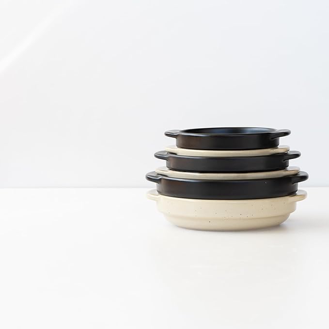 Santo Banko Ware Au Gratin Dish, Small, For One Person Capacity: 9.5 fl oz (270 ml), Heat Resistant, Pottery, Oven Safe, Direct Fire, Microwave, Dishwasher Safe, Stackable, Beige, Made in Japan