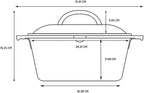 Lodge Cast Iron Dutch Oven - Loop Handle Cooking Vessel - Even Heat Retention - Oven-Safe, Versatile Pot - 5 Quart