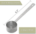 LEIFENY 1PCS 2 Tablespoon Coffee Scoop, Long Handle Measuring Spoon, Two tbsp (30ml, 1/8cup) Stainless Steel Scooper
