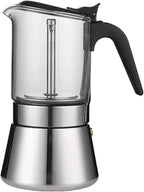 Espresso Maker Stainless Steel Italian Manual Coffee Machine Maker Moka Pot Multifunctional Portable Hand Brew Coffee Pot(300ML)