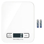 Digital Shipping Scale,Stainless Steel Panel, Accurate Portable Postal Scale for Packages, Small Business,Kitchen, Food, Handmade, Liquids, and Boutique (White Battery(5kg/1g))