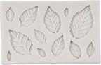 Leaf Silicone Mold Maple Leaf Fondant Mold Rose Leaf Molds Fern Leaves Candy Molds For Cake Decoration Cupcake Topper Chocolate Polymer Clay Gum Paste Set of 6