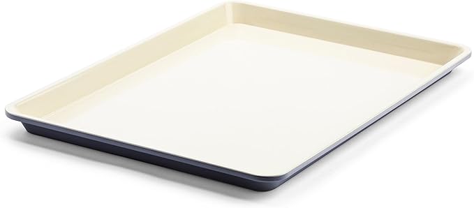 GreenLife Bakeware 18” x 13” Half Cookie Sheet Baking Pan, Non-Toxic PFAS-Free Healthy Ceramic Nonstick, Oven Safe to 450°F, Easy Release, Even Heating, Easy Clean, Black