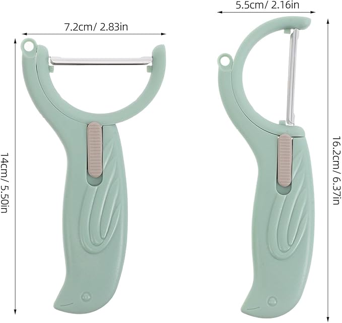 Housoutil 3pcs Multi-function Stainless Steel Vegetable and Fruit Peeler Set with Rotating Blades for Peeling, Slicing, and Grating – Lightweight Kitchen Gadget for Home Cooking