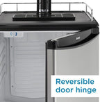 Danby DKC054A1BSLDB 5.4 Cu.Ft. Kegerator, Auto Defrost and Mechanical Thermostat, Keg Cooler with Scratch-Resistant Worktop and Reversible Door Hinge, Single Tap, Steel