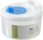 Salad Spinner,Vegetables Fruits Wash Bowl Large Capacity BPA Free Double Layer Detachable Manual Lettuce Spinner,Fruit and Vegetable Washer,Spin and Dry Salad Greens (Blue)