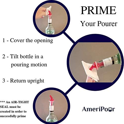 Measured Pourer - Liquor Bottle Pourers - Collared - (3pk) Made 100% In The USA. Bar Spouts That Don't Leak - No Cracks, Just A Perfect Cocktail Pour Everytime. Great for Wine Too! (.75)