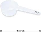 Measure spoons | measuring spoons set of 6 | exact dosing 3 gram scoop, 5 gram scoop, 7,5g, 10g, 15g, 30g | kitchen measuring set for powder and liquids | plastic medicine spoon and cups