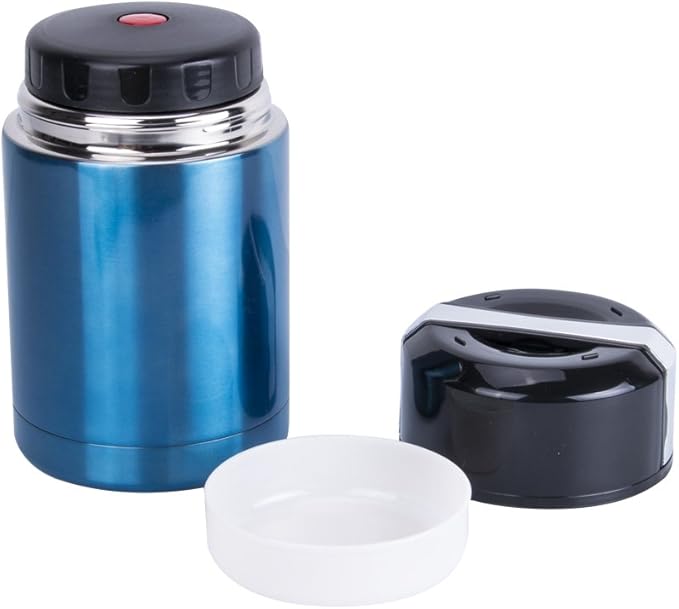 Meichoon Large Food Jars & Canisters 35 oz Vacuum Insulated for Cooking, Stainless Steel Interior Leak Proof Soup Jar & Food Storage Container, BM02 Blue