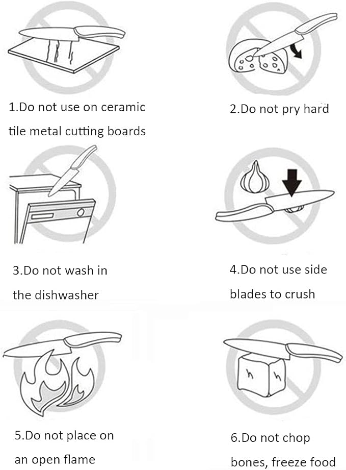 Ceramic Knife Set of 5,Sharp Ceramic Knife with Sheath,Steak Knife,Black Kitchen Knives With Anti-Slip handle,Includes 6"Chef Knife,5"Utility Knife,4"Vegetable Knife,3"Paring Knife,1''Fruit Peeler