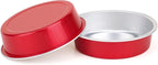 Beasea Disposable Mini Pie Tins with Lids, 20 Pack 4” 8oz Bright Red Aluminum Baking Foil Tins Small Round Tart Container for Individual Dessert Cupcake Muffin Cheesecake Ramekin Quiche Oven Dishes