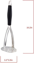 Joyoldelf Heavy Duty Stainless Steel Potato Masher, Professional Integrated Masher Kitchen Tool & Food Masher/Potato Smasher with Silicone Handle, Perfect for Bean, Vegetable, Fruits, Avocado, Meat