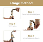 Champagne Bottle Opener, Zinc Alloy Sparkling Wine Cork Puller, Bar Jar Cork Puller Champagne Corkscrew, Multifunctional Bottle Opener, Gift for Wine Lovers(COLOR:A)