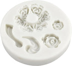 White Dessert Mold Food Grade Mini Rose Flower Teapot Mold Fondant Gum Paste Pastry Baking Molds