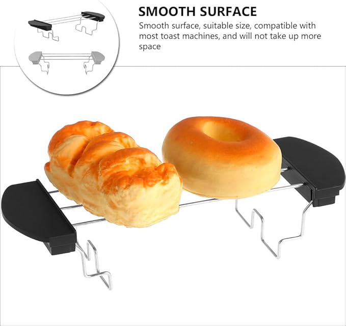 OUNONA 2Pcs Stainless Steel Toaster Warming Rack Sandwich Bread Holder Compatible with Most Toaster Ovens Kitchen Rack for Toast and Sandwiches