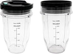 2 Packs 18oz Replacement Parts Cup with Lid, Compatible with Nutri Ninja BN400, BN400C, BN401, BN401C, CL401A, CL405CO, CO351B, SS100, SS101, SS101C, SS101TGT, SS150, SS151, SS300, SS300C, SS351