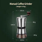 Manual Coffee Grinder - 8 Adjustable Coarseness Settings, Hand Crank Coffee Mill, Large Capacity, Portable Hand Coffee Grinder for Moka pot, French Press, Drip, Espresso, Gift