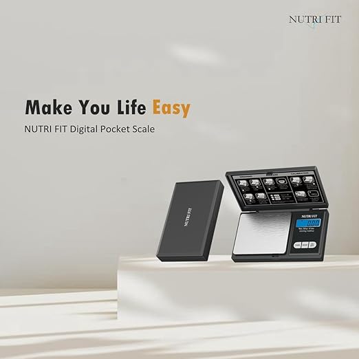 NUTRI FIT Gram Scale Digital Scale 0.01g Accuracy, 500g Small Pocket Scale Jewelry Scale, Weight for Food Ounces and Grams Kitchen Scale, Mg Scale for Powder Medicine Gold Weed, Portable