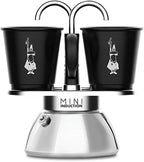 Bialetti Mini Express Induction Coffee Maker, Aluminium, Black, 2 Cups