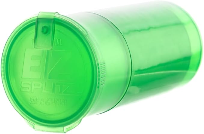 EZ SPLITZ Cap & Crusher - 2-in-1 Herb Grinder with Extra Large Storage (Green)