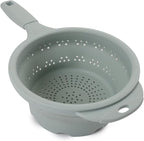 Dexas 8" Collapsible Silicone Strainer in Sage, Kitchen Strainer with Handles, 7.2 Cup Capacity | BPA-Free, Heat-Resistant, Space-Saving Kitchen Tool