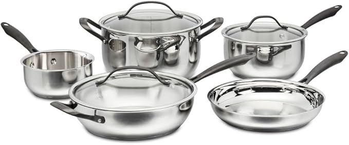 Cuisinart RADIANT PRO 8-Piece Stainless with Brushed Titanium Finish Cookware Set