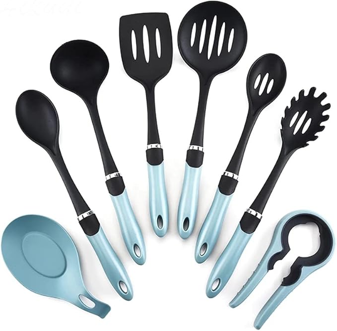 8pcs Nylon Cooking Tools Kitchen Utensils Set Quality Handles Cooking Tool Non Toxic Kitchen Gadgets Nonstick Cookware