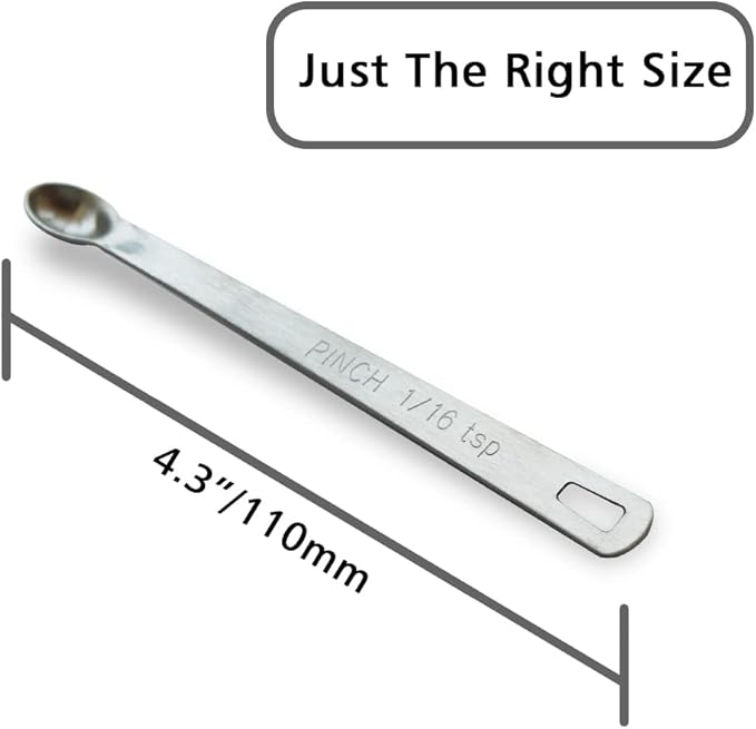 1PCS 1/16 Teaspoon(1/16tsp, 0.31ml, Pinch) Single Tiny Measuring Spoon, Small Individual Stainless Steel Measure Spoons Only