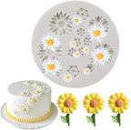 Grey Cute Flower Silicone Molds Daisy Shape Fondant Candy Mould Mini Flower Chocolate Mold for Cake Decoration Cupcake Topper Fudge Polymer Clay，Pastry and Baking Molds，Fondant and Gum Paste Molds