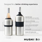 Huski Wine Chiller | Award Winning Iceless Design | Keeps Wine Cold up to 6 Hours | Wine Accessory | Next Generation Ice Bucket | Fits Some Champagne Bottles | Perfect Gift for Wine Lovers (Black)