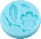 Peach Blossom Fondant Molds Plant Flowers Leaf Silicone Mold for Cake Decorating Cupcake Topper Chocolate Candy Gum Paste Polymer Clay