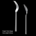 Alata Potter 60-Piece Forged Silverware Set Stainless Steel Flatware Set Cutlery Set, Service for 12, Mirror Finish, Dishwasher Safe