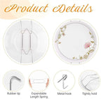 Bilillo 6 Pieces Invisible Heavy Duty Plate Holder, Stainless Steel Plate Hangers for The Wall, Plate Hangers for Display with Wall Hooks, Suitable for 4-5 inch Decorative Plates and Arts (Silver)