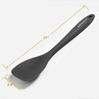 Upgrade Silicone Spatula Spoon Set,VOVOLY Heat Resistant Rubber Spoonula, Seamless Non-Stick Flexible Scrapers for Baking Mixing Tool,3 Pack, Black