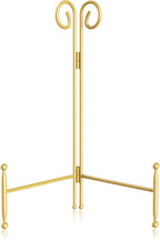 SVENJBB Plate Stand and Holder Display Stand 12 Inch, Gold Iron Picture Frame Stand for Display, Collapsible and Portable Easel Stand for Table (1 Pack)