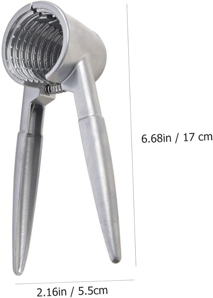 TIDTALEO Multi-functional Walnut Opener and Nutcracker Clip with Aluminum Funnel, Handheld Silver Nutcracker Tool for Walnuts and Pecans, Kitchen Specialty Gadget for Home Use