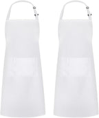 Syntus Apron for Men Women, Adjustable Cooking Kitchen Chef Aprons with 2 Pockets, Cotton/Polycotton/Polyester