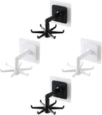 BESTOYARD 4pcs 360° Rotatable Kitchen Utensil Hooks, Under Cabinet Wall Hangers for Hanging Utensils and Masks, Black White, Space-Saving Storage for Home Kitchen Organization