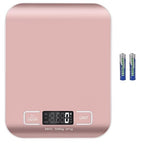 Digital Shipping Scale,Stainless Steel Panel, Accurate Portable Postal Scale for Packages, Small Business,Kitchen, Food, Handmade, Liquids, and Boutique (Rose Gold Battery(5kg/1g))