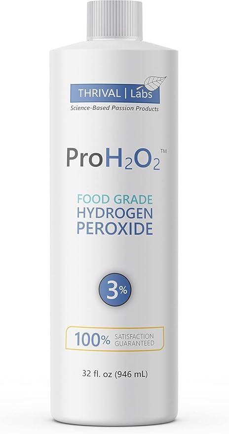ProH2O2 3% Food Grade Hydrogen Peroxide – Natural Cleaner & Disinfectant – Suitable for Household Use – Ideal for Cleaning, Sanitizing & Gargle – 32 fl oz Refill (Pack of 2)