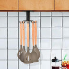 Aosome Under Cabinet Utensil Holder Hanger 360°Rotating Stainless Steel Kitchen Utensil Hanger 8 Hooks