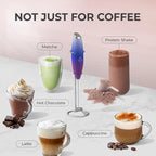 Zulay Kitchen Powerful Milk Frother Wand With 4 AA Duracell Batteries - Ultra Fast Handheld Drink Mixer - Electric Whisk Foam Maker for Coffee, Lattes, Cappuccino, Matcha & Creamer - Firework