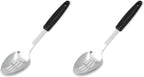Chef Craft Select Slotted Spoon, 12.75 inches, Stainless Steel/Black (Pack of 2)