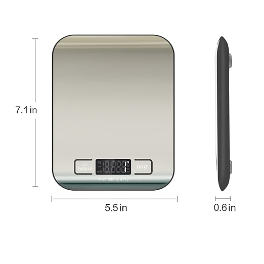Digital Shipping Scale,Stainless Steel Panel, Accurate Portable Postal Scale for Packages, Small Business,Kitchen, Food, Handmade, Liquids, and Boutique (Stainless Steel Battery (5kg/1g))