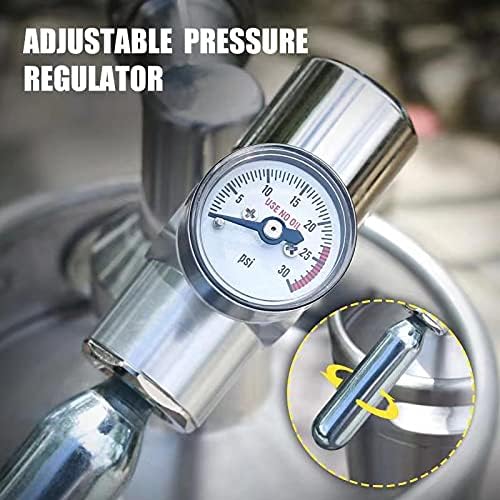 128OZ Mini Keg Growler, Pressurized Home Dispenser System with Self-Closing Design Faucet Keeps Carbonation and Fresh for Homebrew, Craft and Draft Beer