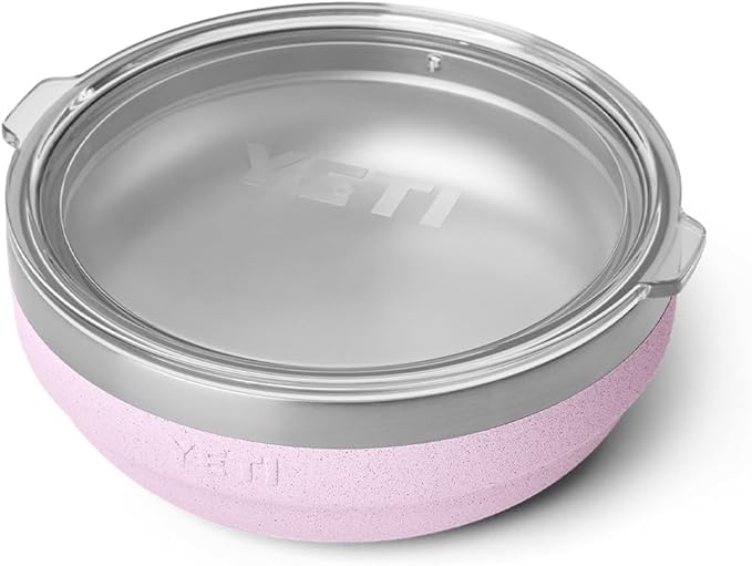 YETI Rambler Low Bowls, Vacuum Insulated, Stackable and Nestable Stainless Steel Bowl with Lid, 0.7 Quart, Cherry Blossom
