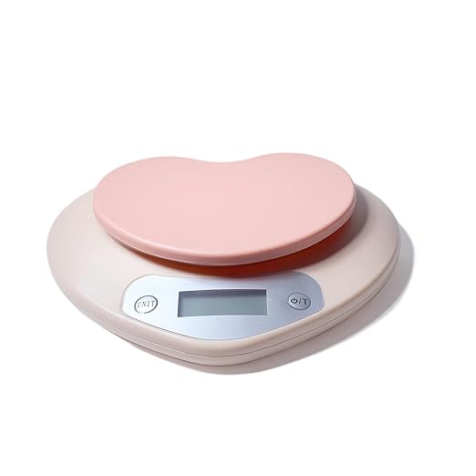 Cute Kitchen Scale, Digital Food Scale with LCD Display, 11 lb (5kg) Capacity, 0.03 oz (1g) Precision for Baking and Cooking (Pink)