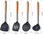 Food Grade Silicone Kitchenware Spatula Wooden Handle Set Kitchen Cooking Tools