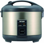 Tiger JNP-S18U-HU 10-Cup (Uncooked) Rice Cooker and Warmer, Stainless Steel Gray